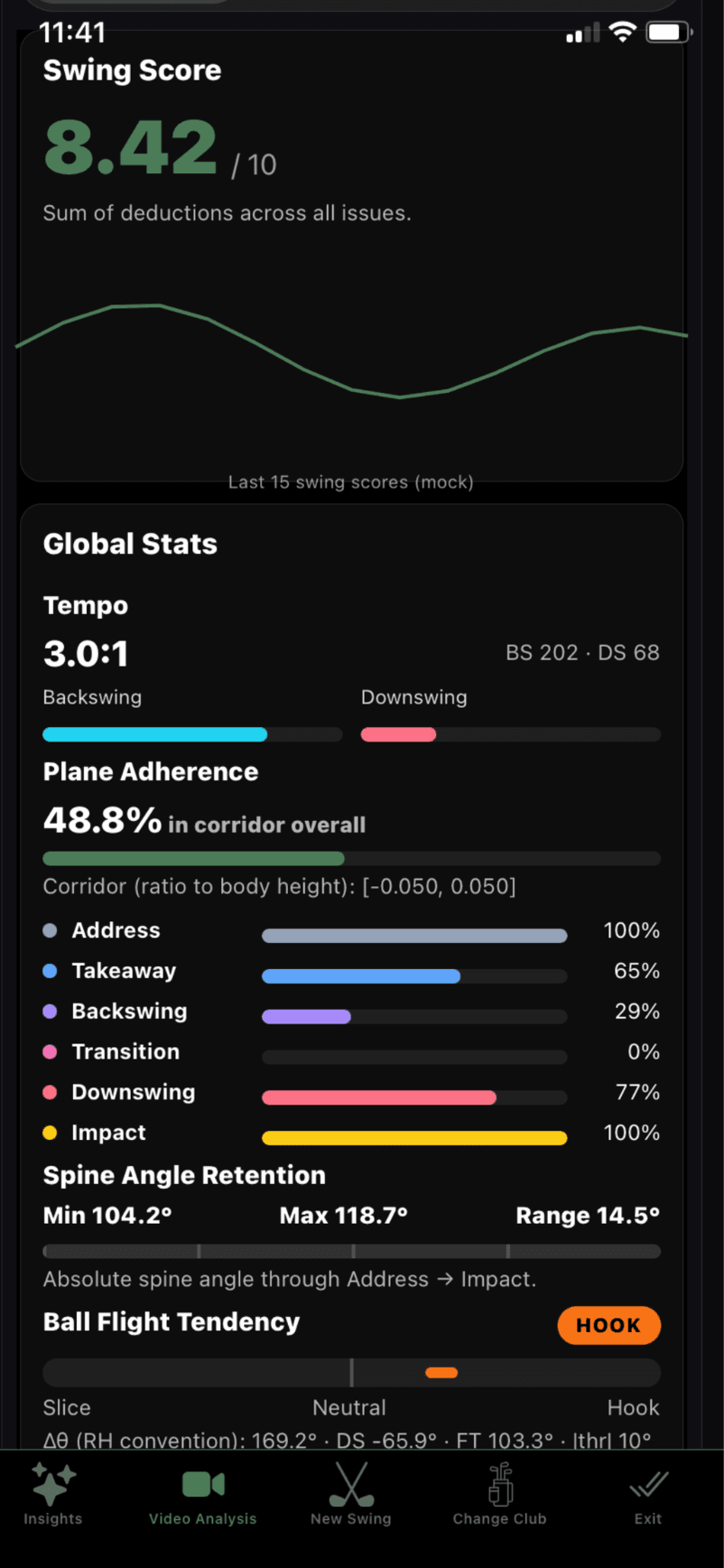 Swing plane and checkpoints